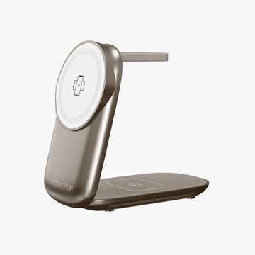 POWERUP 3IN1 23W Foldable MagSafe Wireless Charger for iPhone | AirPods | Watch - Gold