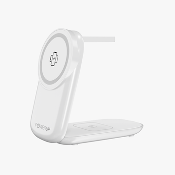 POWERUP 3IN1 23W Foldable MagSafe Wireless Charger for iPhone | AirPods | Watch - White