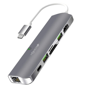 POWERUP 7IN1 Type C USB Hub Multi-Functional (Wired) - Gunmetal