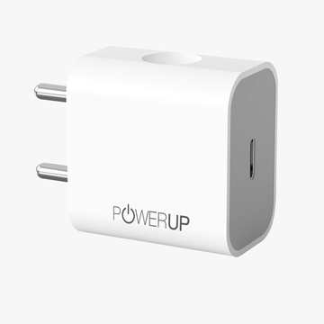 POWERUP Turbo 20W PD Type C GaN Wall Charger - White