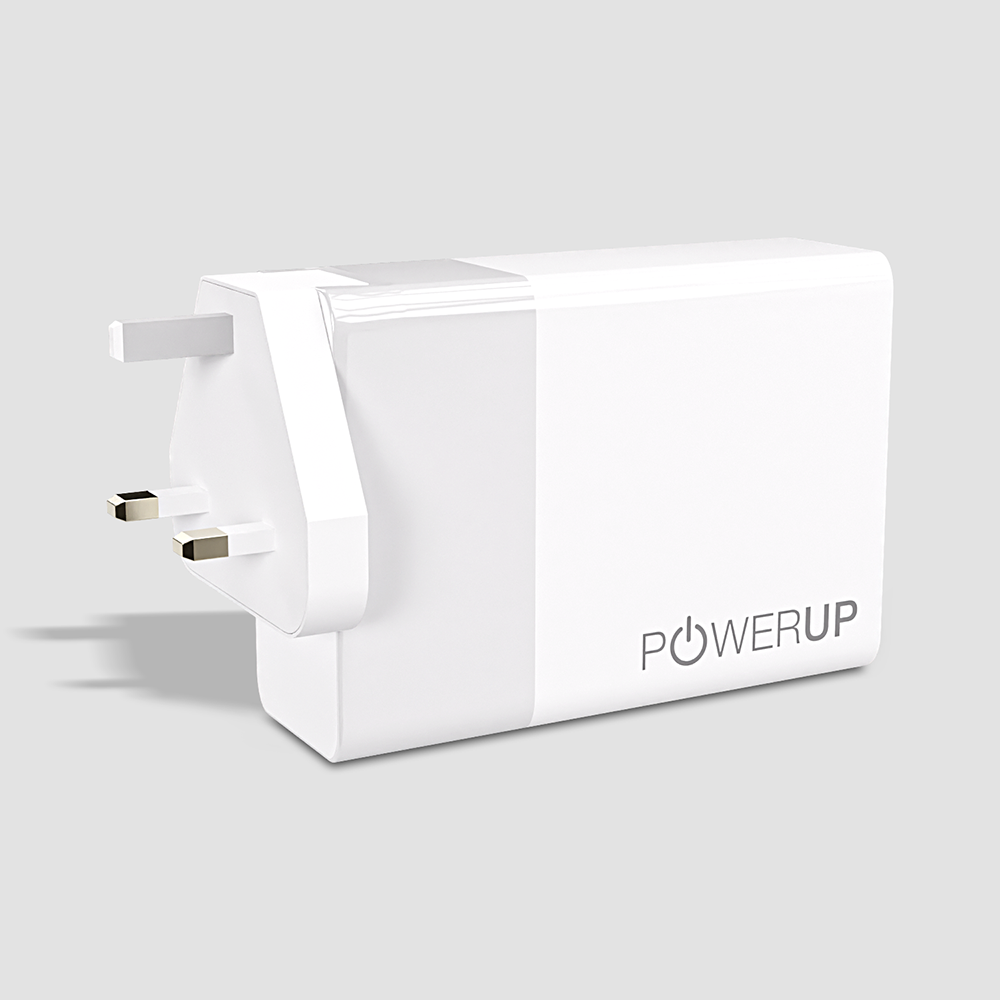 POWERUP Max Charge 120W 3 PD Type C + USB QC 3.0 GaN Wall Charger