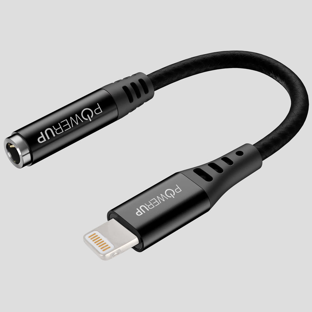 POWERUP Lightning to 3.5 MM Headphone Jack Adapter Cable 12 CM