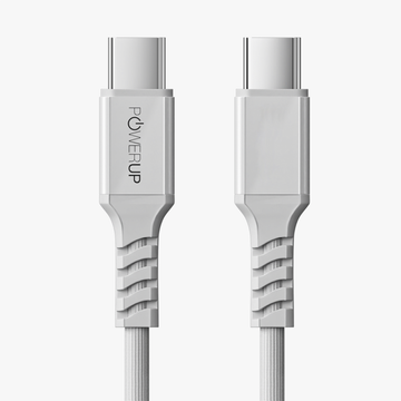 POWERUP Max Charge 60W Type C to Type C Magnetic Cable 1.5 Mtr / 150 cm - White