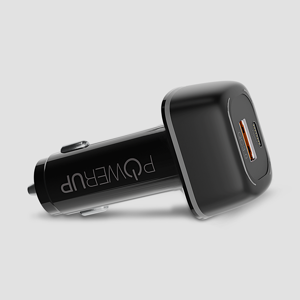 POWERUP 38W PD Type C Quick Charging Car Charger 3Amp