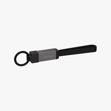 POWERUP Keyring 2IN1 Zinc Alloy Magnetic Cable USB A | Type C to Type C 22 cm - Black