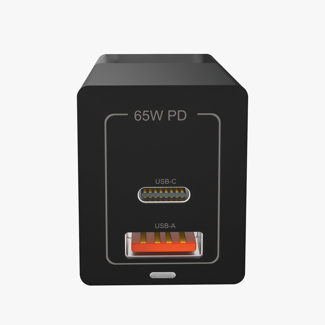 POWERUP Turbo Fast Charge 65W Type C PD + USB QC 3.0 GaN Wall Charger - Black