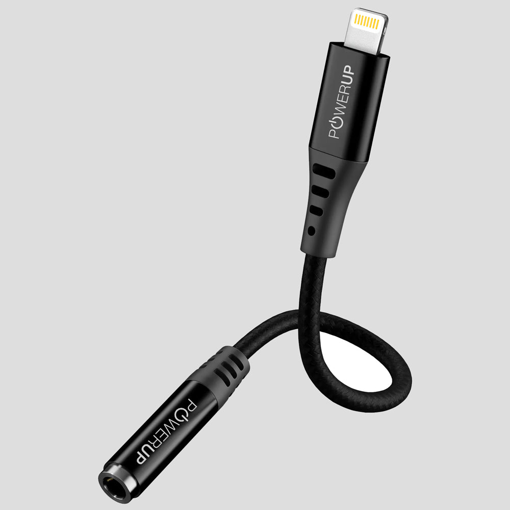 POWERUP Lightning to 3.5 MM Headphone Jack Adapter Cable 12 CM