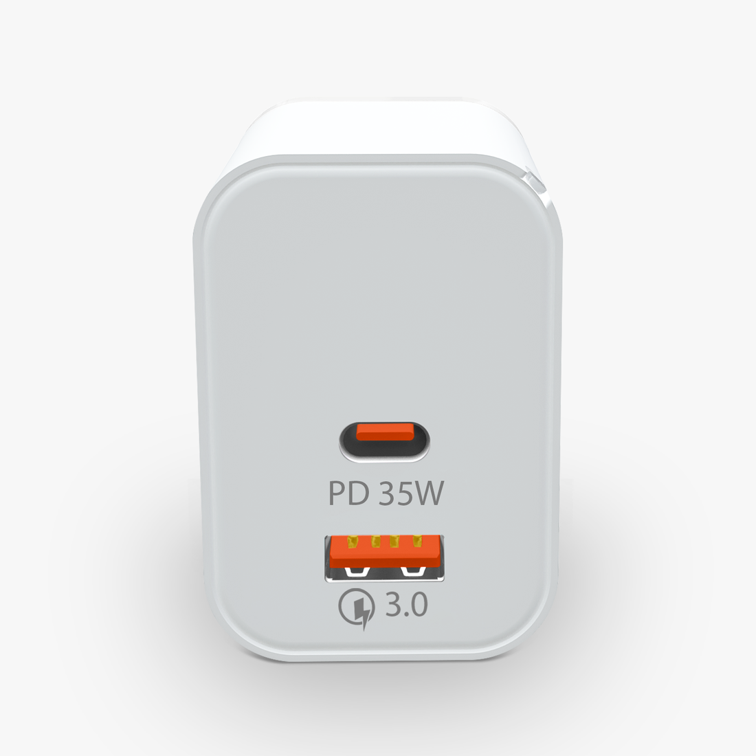 POWERUP Max Charge 35W PD Type C + USB QC 3.0 GaN Wall Charger - White