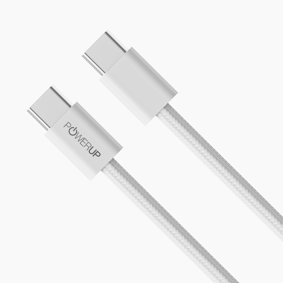 POWERUP 60W Type C to Type C Cable 1 Mtr / 100 cm - White