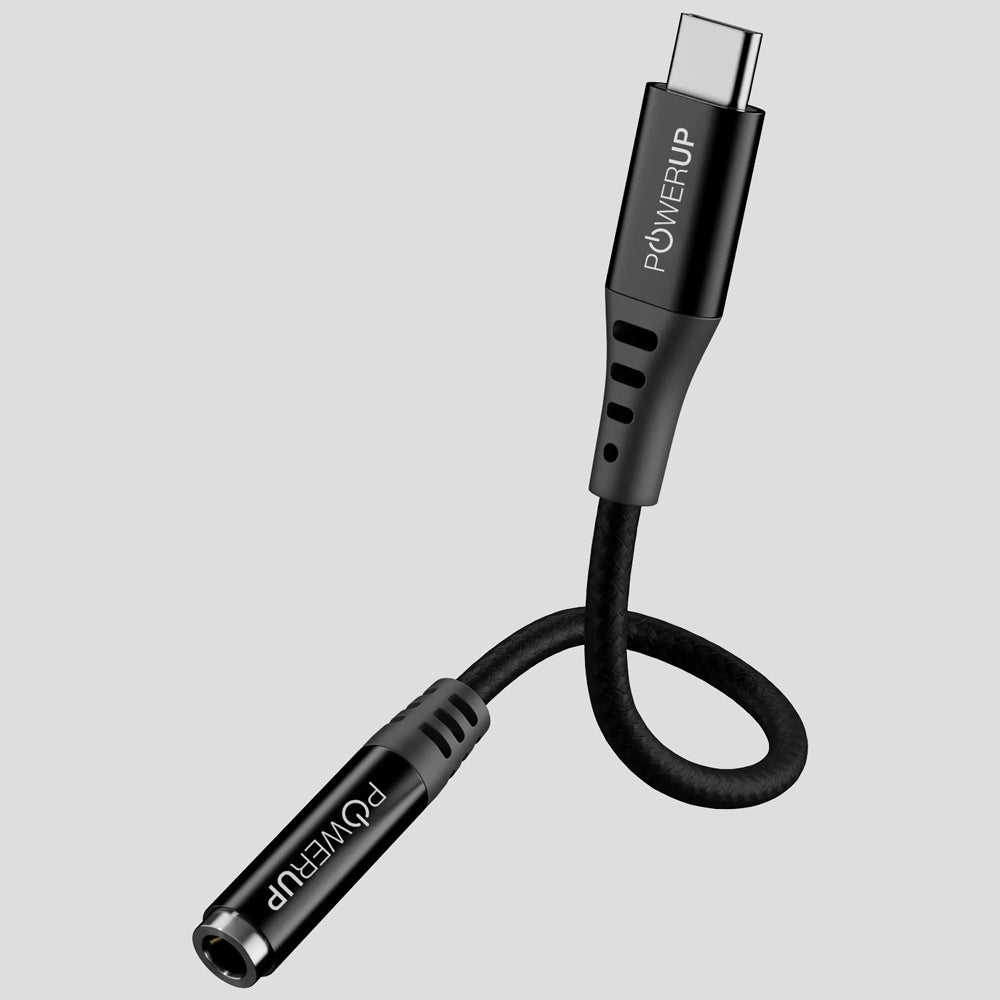 POWERUP Type C to 3.5 MM Headphone Jack Adapter Cable 12 CM