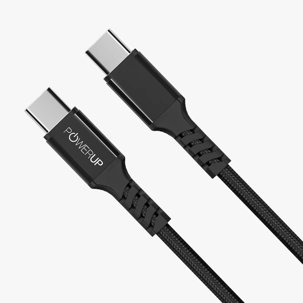 POWERUP Max Charge 60W Type C to Type C Magnetic Cable 1.5 Mtr / 150 cm - Black