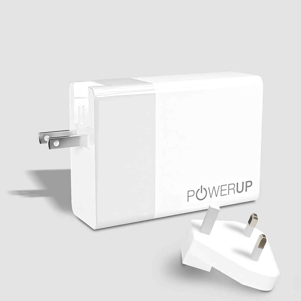 POWERUP Max Charge 120W 3 PD Type C + USB QC 3.0 GaN Wall Charger