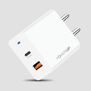 POWERUP Max Charge 20W PD Type C + USB QC 3.0 Wall Charger