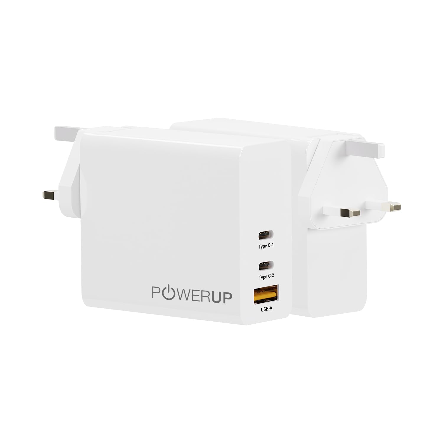 POWERUP Max Charge 65W Dual PD Type C + USB QC 3.0 GaN Wall Charger