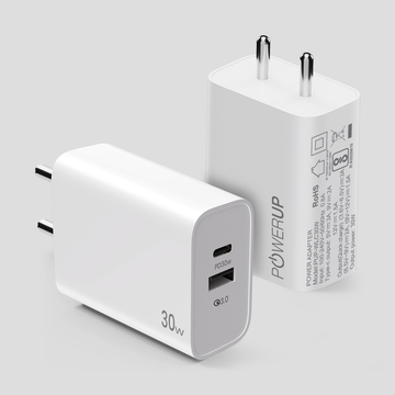POWERUP 30W Type C PD + USB QC 3.0 Wall Charger