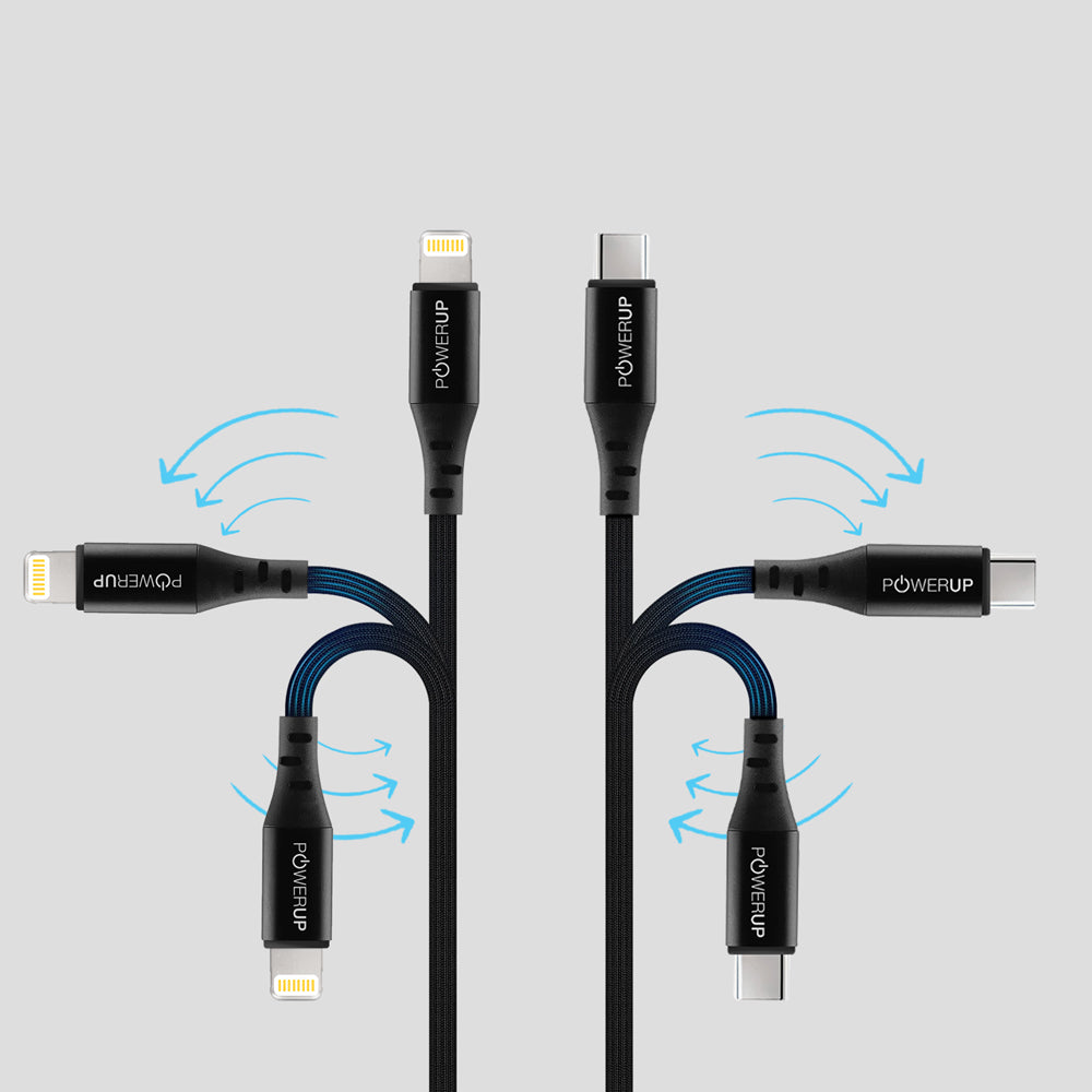 POWERUP Type C to Lightning Cable 1.5 Mtr