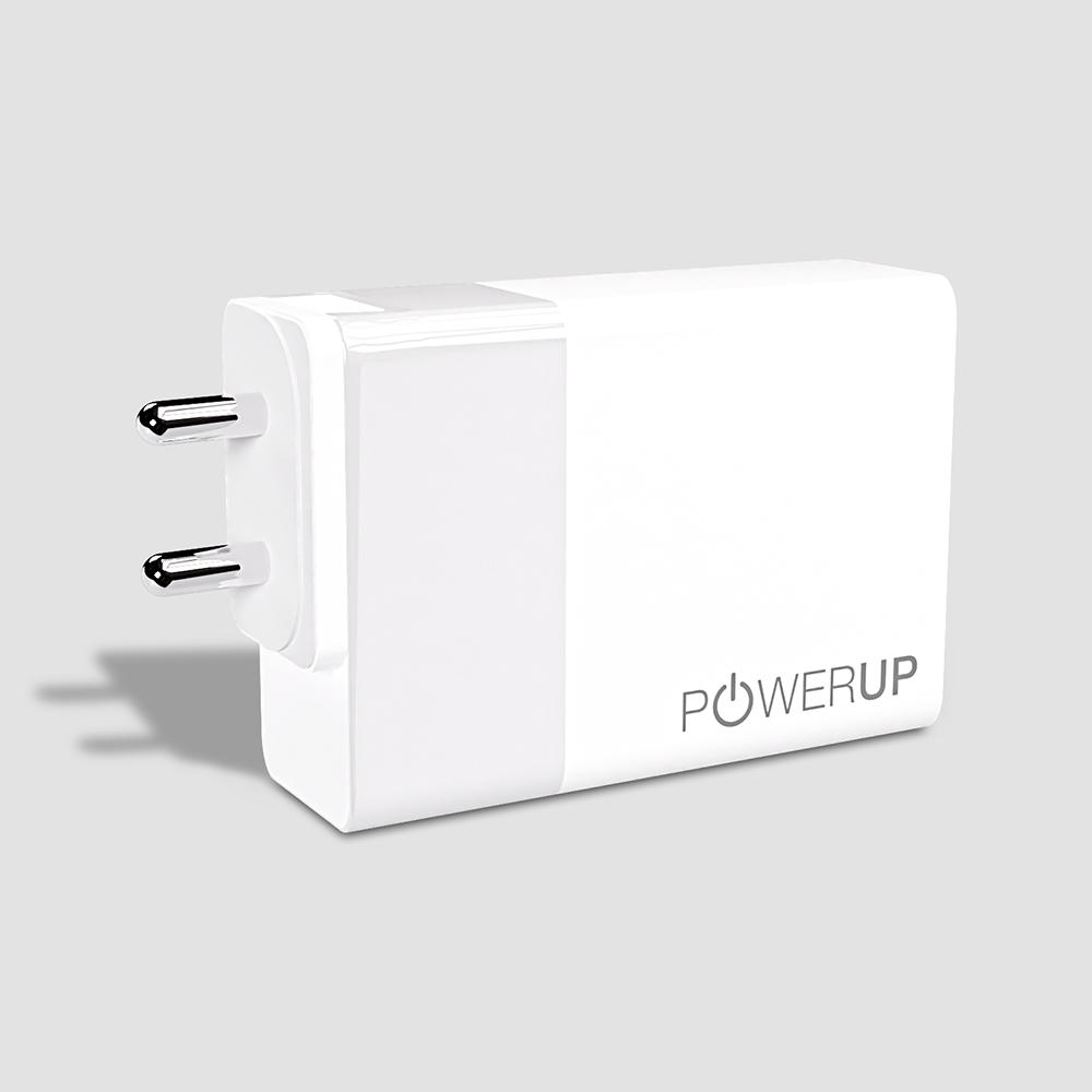 POWERUP Max Charge 120W Gan Charger 3 Type C PD + USB QC 3.0 Wall Charger